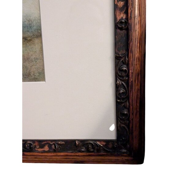 Antique J.G. Tyler Pastel Babbling Brook Artwork With Ornate Wood Frame - Picture 10 of 12